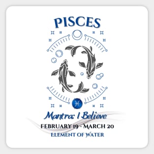 Zodiac Pisces Mantra Sticker